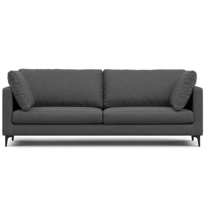 90" Gray Fabric Sofa With Black Legs HomeRoots