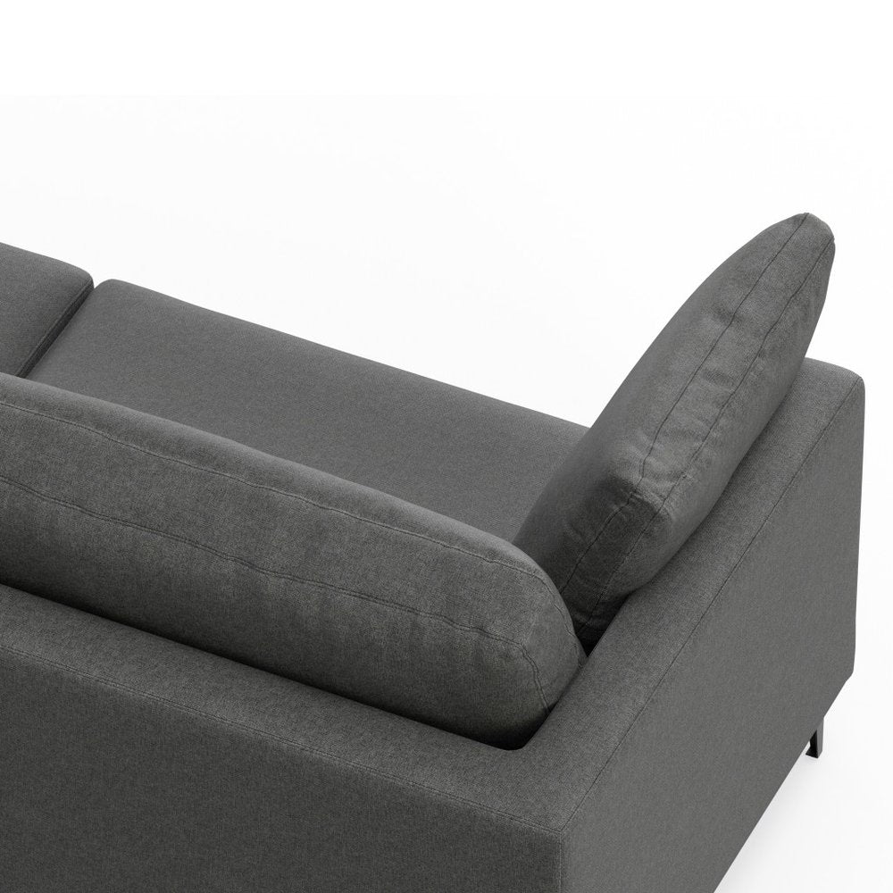 90" Gray Fabric Sofa With Black Legs HomeRoots