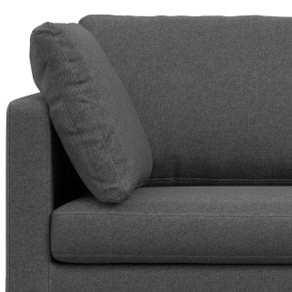 90" Gray Fabric Sofa With Black Legs HomeRoots