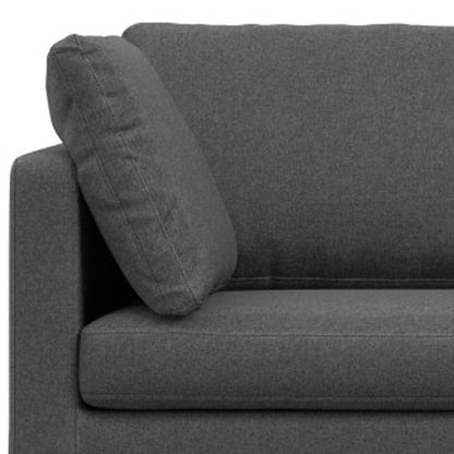 90" Gray Fabric Sofa With Black Legs HomeRoots