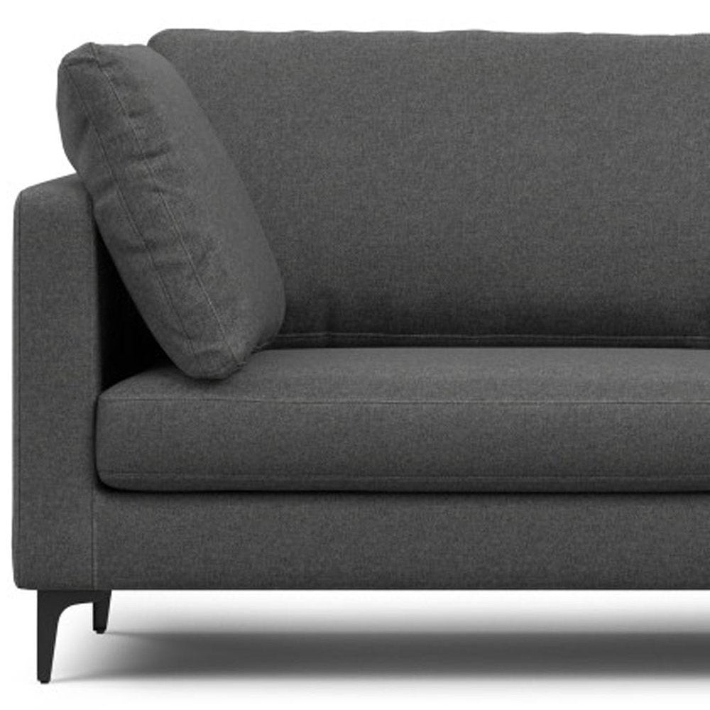 90" Gray Fabric Sofa With Black Legs HomeRoots