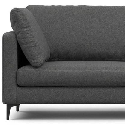 90" Gray Fabric Sofa With Black Legs HomeRoots