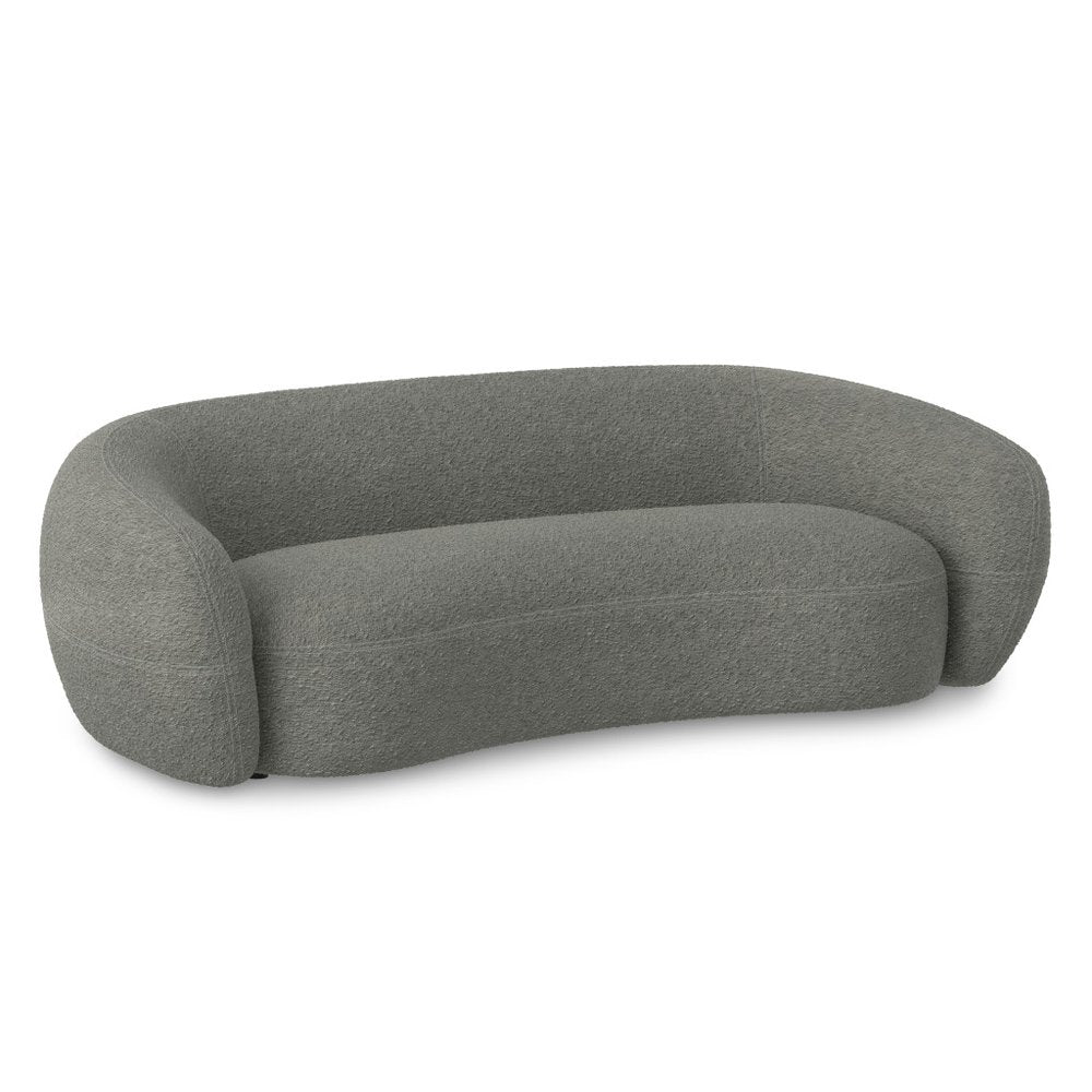 89" Gray Fabric Sofa With Walnut Legs HomeRoots