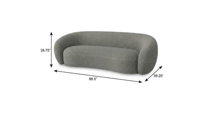 89" Gray Fabric Sofa With Walnut Legs HomeRoots
