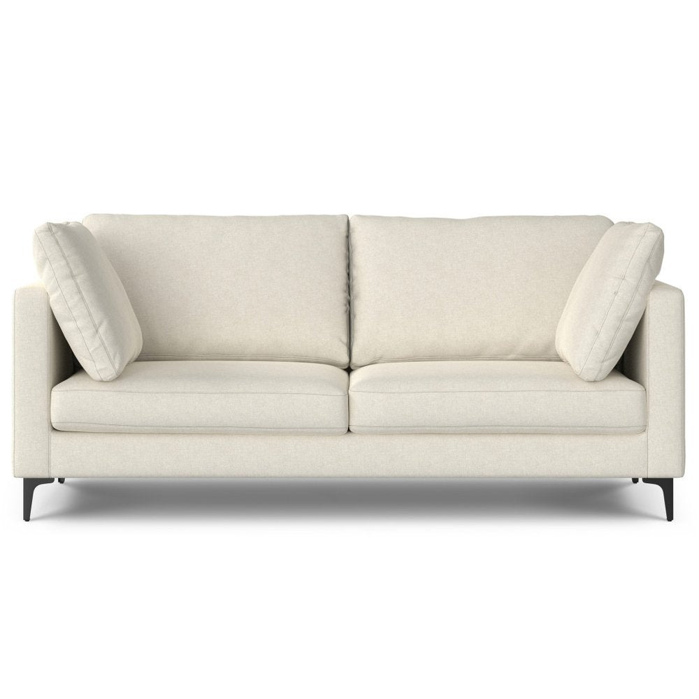 76" Cream Fabric Sofa With Black Legs HomeRoots
