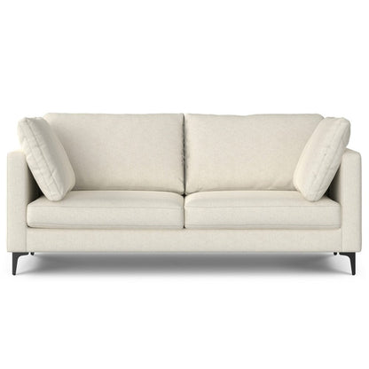 76" Cream Fabric Sofa With Black Legs HomeRoots