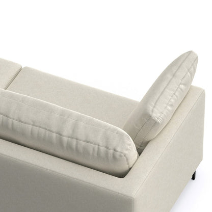 76" Cream Fabric Sofa With Black Legs HomeRoots