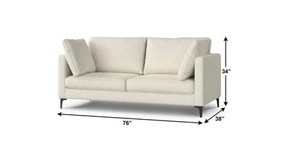 76" Cream Fabric Sofa With Black Legs HomeRoots