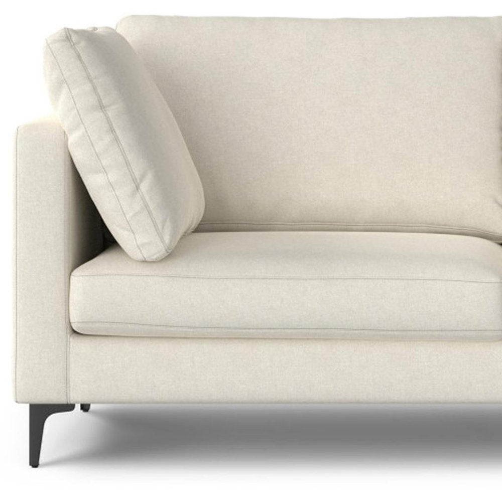 76" Cream Fabric Sofa With Black Legs HomeRoots