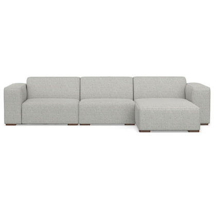 122" Gray Fabric Modular Sofa With Brown Legs HomeRoots