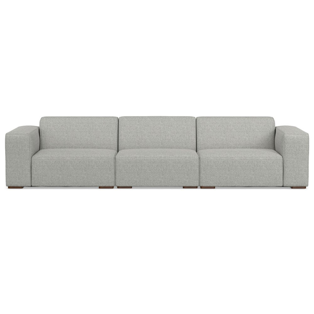 122" Gray Fabric Modular Sofa With Brown Legs HomeRoots