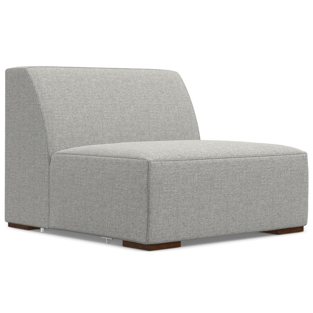 122" Gray Fabric Modular Sofa With Brown Legs HomeRoots
