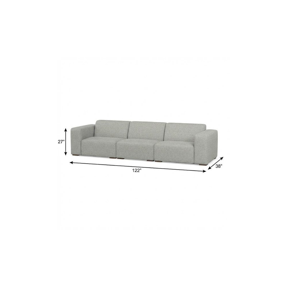 122" Gray Fabric Modular Sofa With Brown Legs HomeRoots