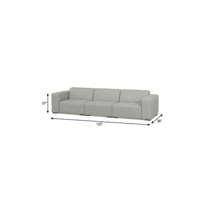 122" Gray Fabric Modular Sofa With Brown Legs HomeRoots