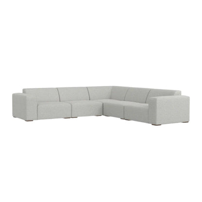 116" Gray Fabric Modular Sofa With Brown Legs HomeRoots