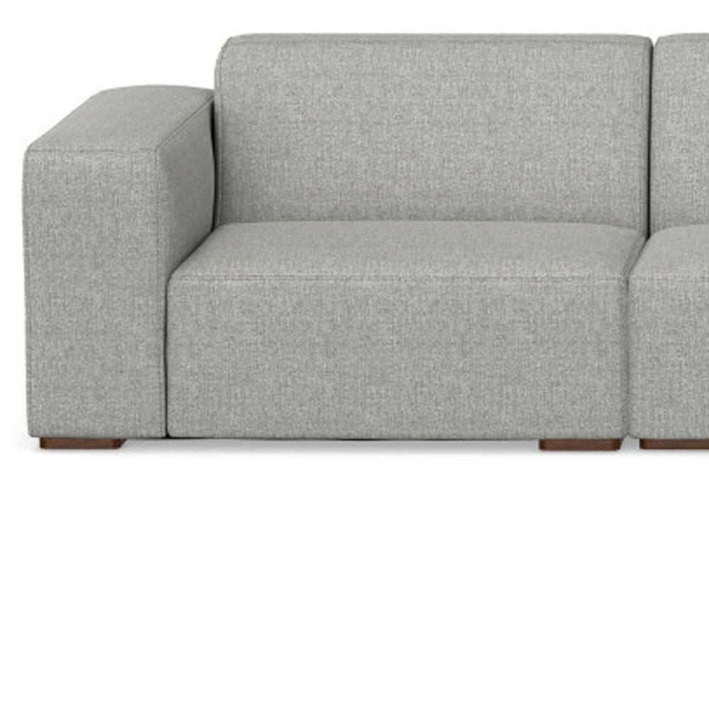116" Gray Fabric Modular Sofa With Brown Legs HomeRoots