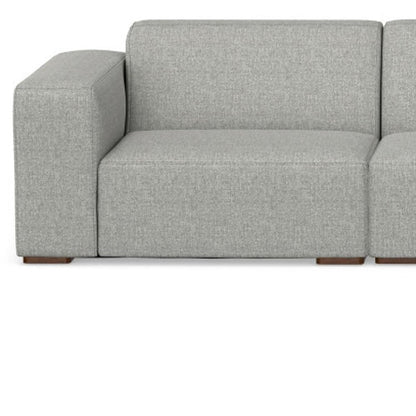 116" Gray Fabric Modular Sofa With Brown Legs HomeRoots