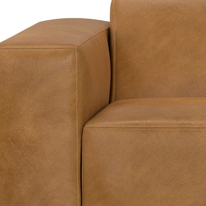 122" Sienna Leather Modular Sofa With Brown Legs HomeRoots