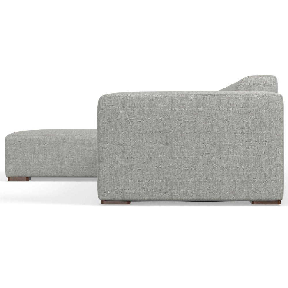 122" Gray Fabric Modular Sofa With Brown Legs HomeRoots