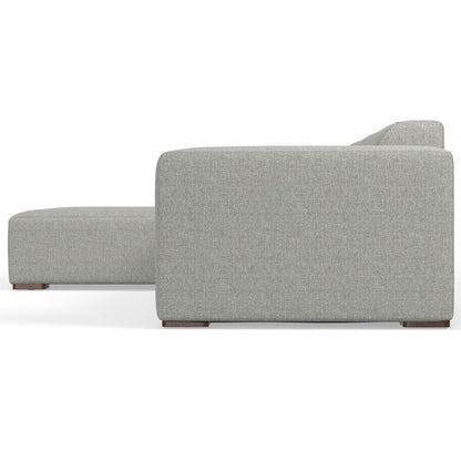 122" Gray Fabric Modular Sofa With Brown Legs HomeRoots