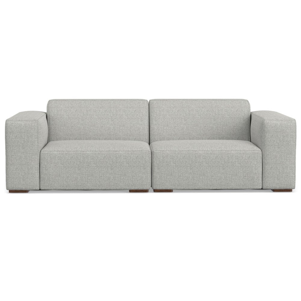 88" Gray Fabric Modular Sofa With Brown Legs HomeRoots