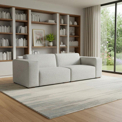 88" Gray Fabric Modular Sofa With Brown Legs HomeRoots
