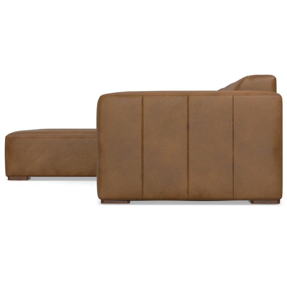 122" Brown Leather Modular Sofa HomeRoots