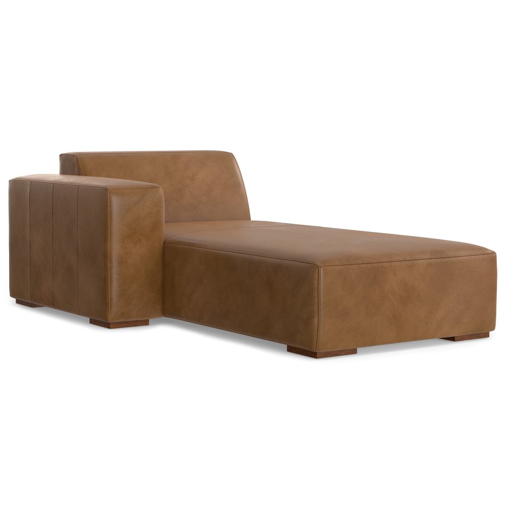 122" Brown Leather Modular Sofa HomeRoots