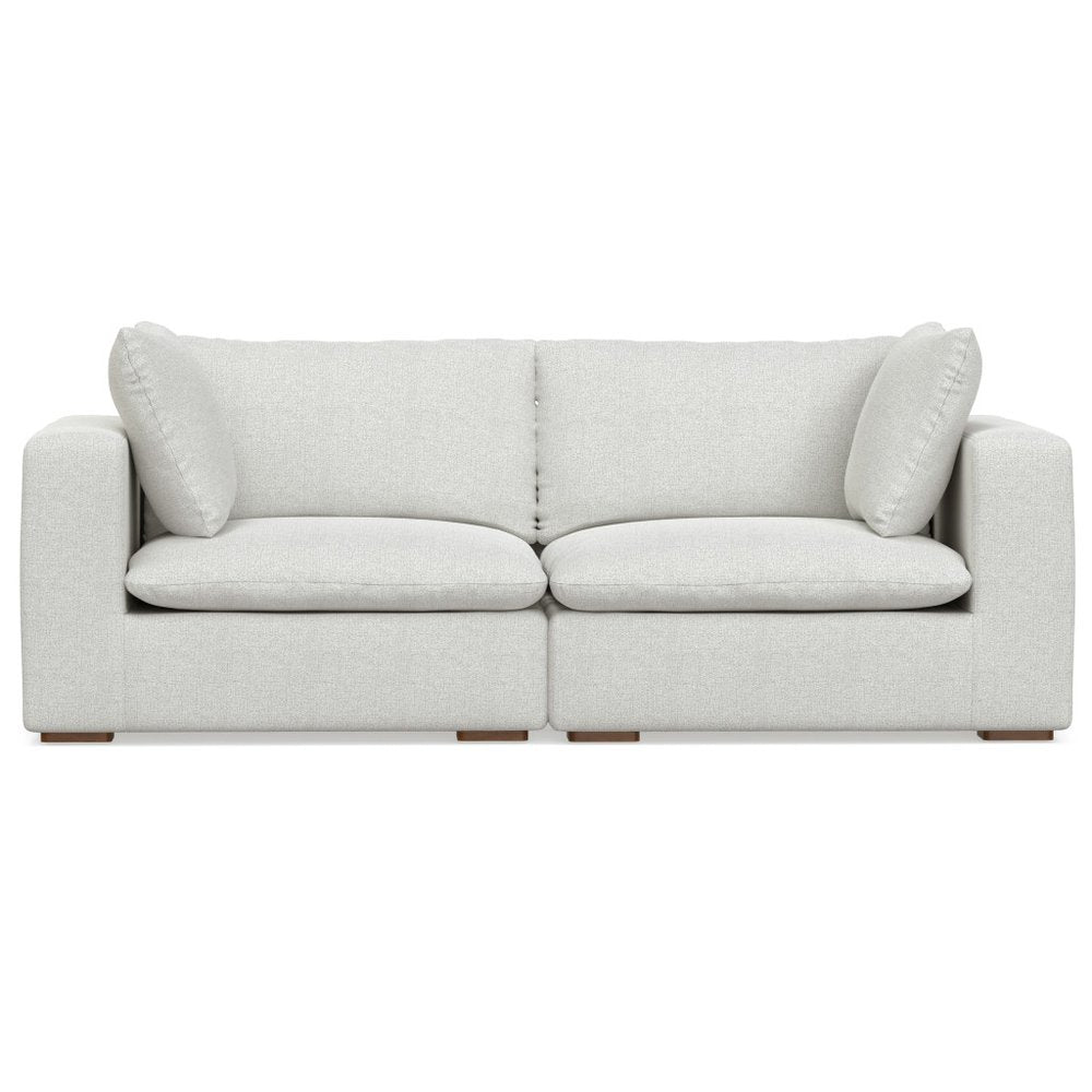 88" Gray Fabric Modular Sofa With Brown Legs HomeRoots
