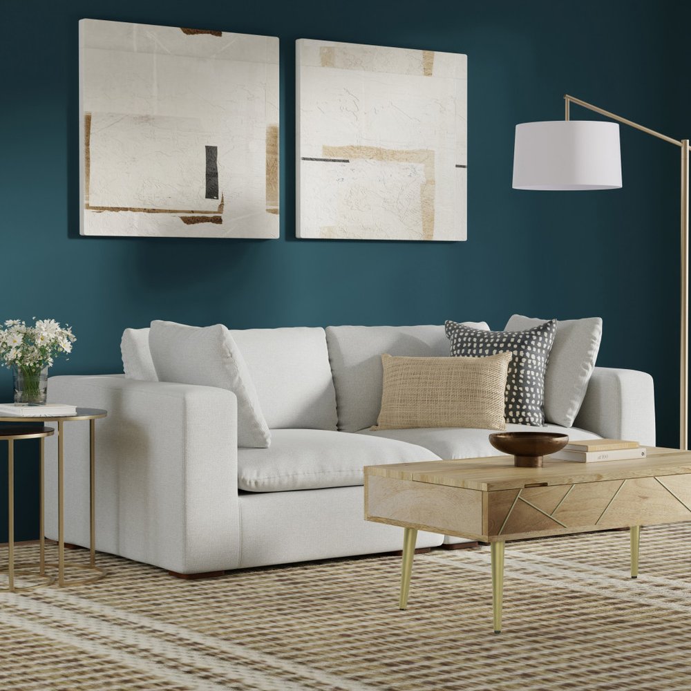 88" Gray Fabric Modular Sofa With Brown Legs HomeRoots