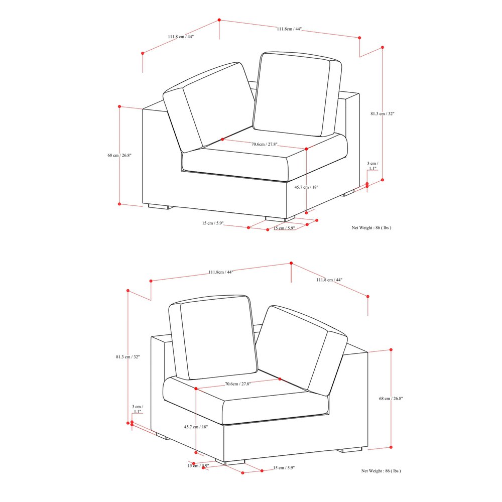 88" Gray Fabric Modular Sofa With Brown Legs HomeRoots