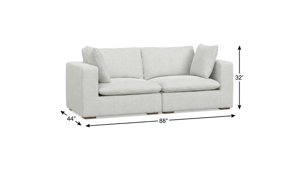 88" Gray Fabric Modular Sofa With Brown Legs HomeRoots