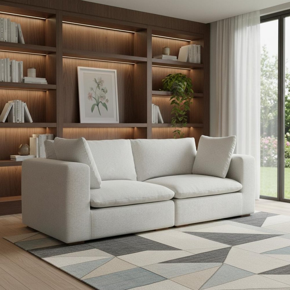 88" Gray Fabric Modular Sofa With Brown Legs HomeRoots