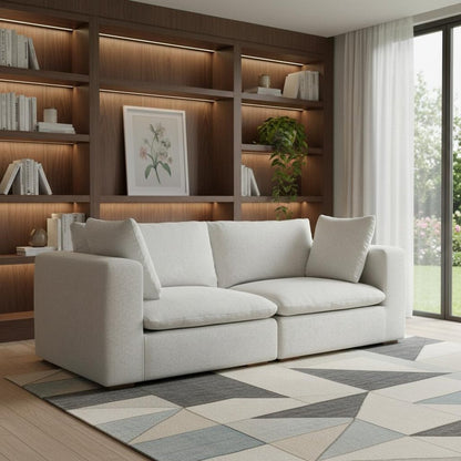 88" Gray Fabric Modular Sofa With Brown Legs HomeRoots