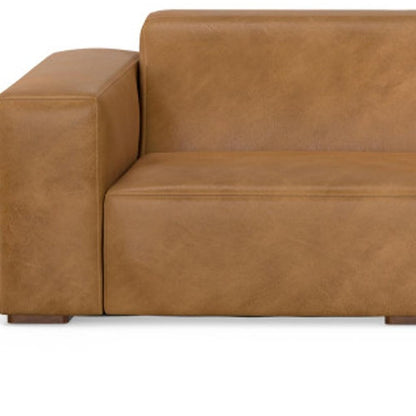 116" Sienna Leather Modular Sofa With Brown Legs HomeRoots