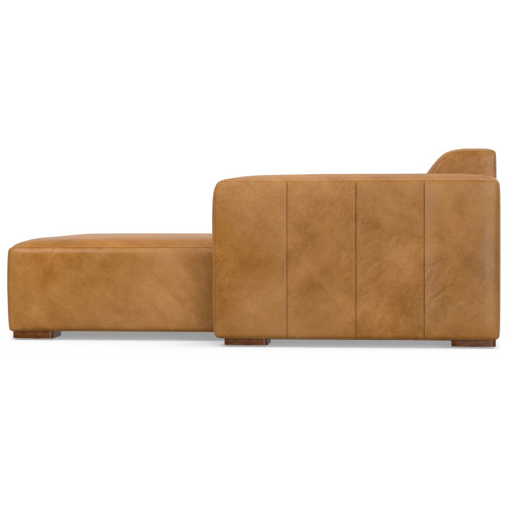 122" Sienna Leather Modular Sofa With Brown Legs HomeRoots