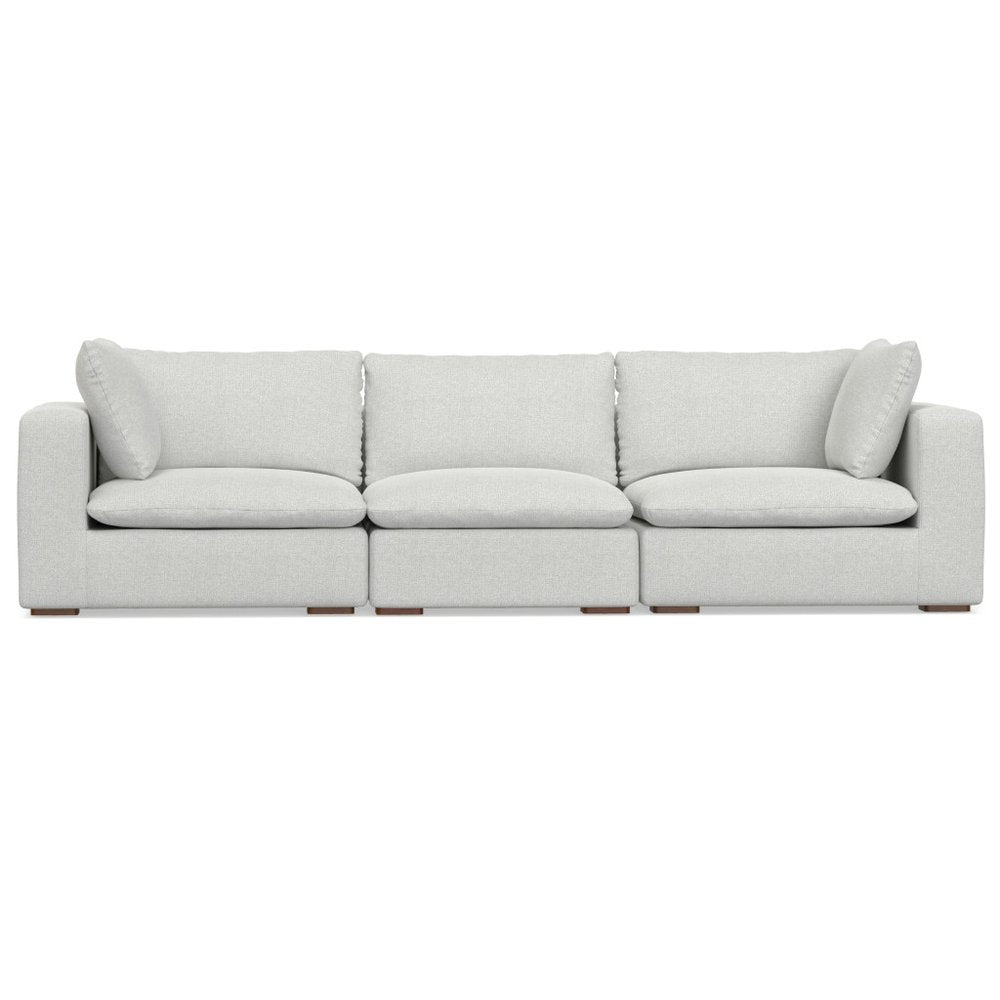 125" Gray Fabric Modular Sofa With Brown Legs HomeRoots