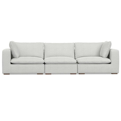 125" Gray Fabric Modular Sofa With Brown Legs HomeRoots