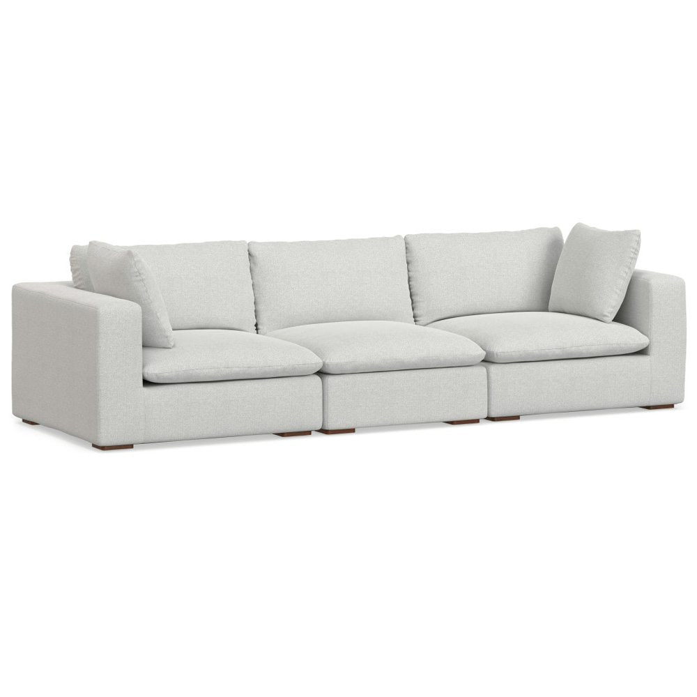 125" Gray Fabric Modular Sofa With Brown Legs HomeRoots