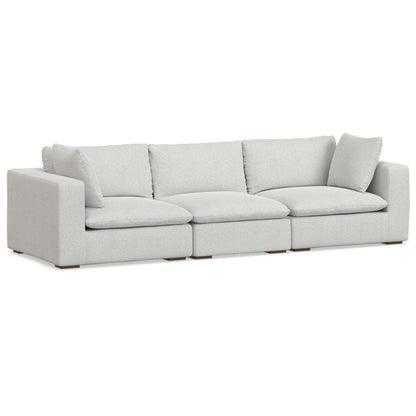 125" Gray Fabric Modular Sofa With Brown Legs HomeRoots