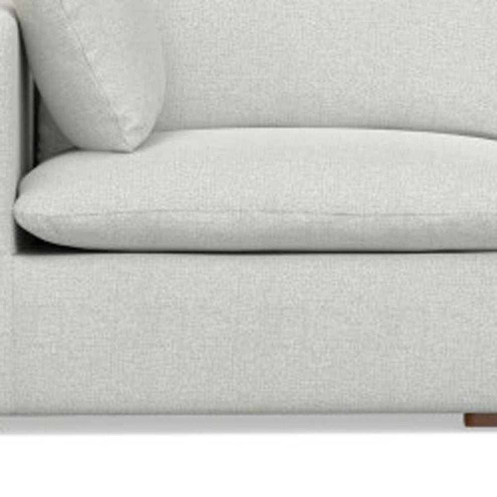 125" Gray Fabric Modular Sofa With Brown Legs HomeRoots
