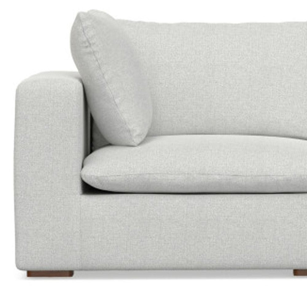 125" Gray Fabric Modular Sofa With Brown Legs HomeRoots