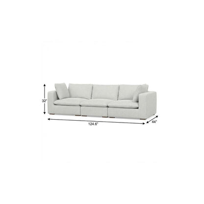 125" Gray Fabric Modular Sofa With Brown Legs HomeRoots