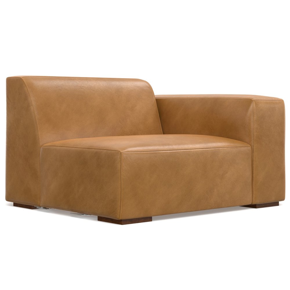 88" Sienna Leather Modular Sofa With Brown Legs HomeRoots