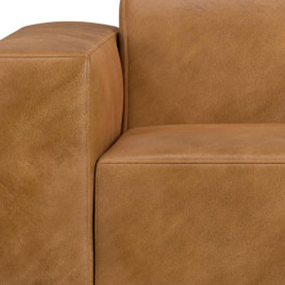 88" Sienna Leather Modular Sofa With Brown Legs HomeRoots
