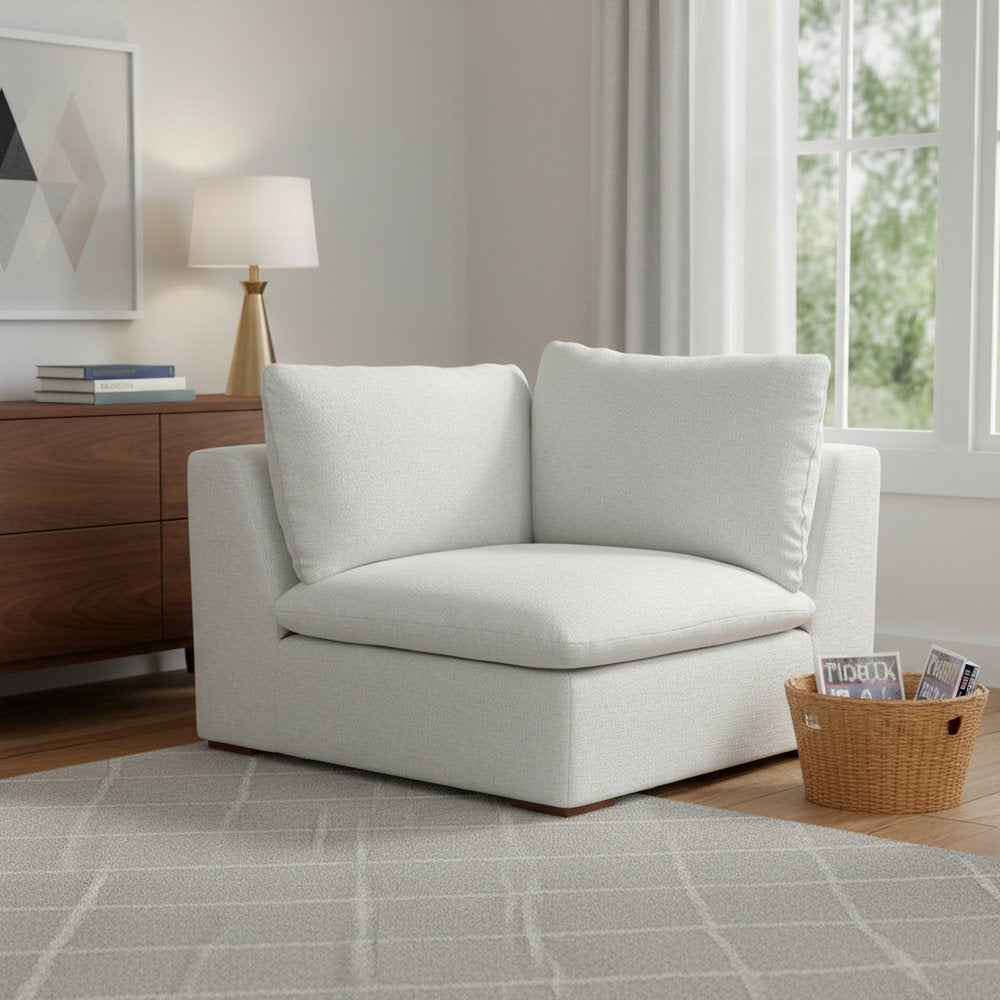 44" Gray Fabric Modular Sofa With Brown Legs HomeRoots