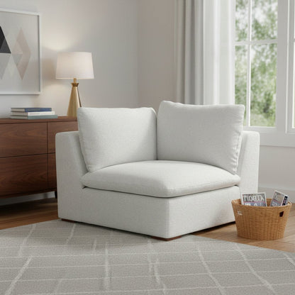 44" Gray Fabric Modular Sofa With Brown Legs HomeRoots