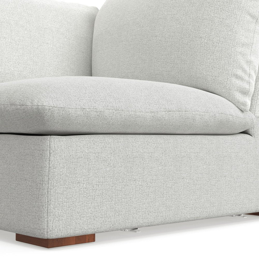44" Gray Fabric Modular Sofa With Brown Legs HomeRoots