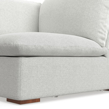 44" Gray Fabric Modular Sofa With Brown Legs HomeRoots