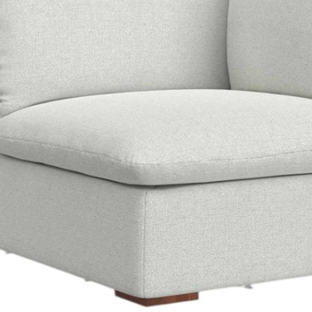 44" Gray Fabric Modular Sofa With Brown Legs HomeRoots